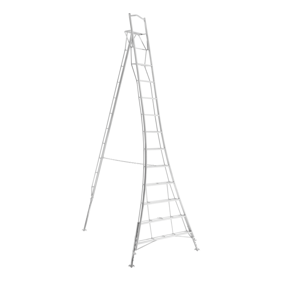 Platform Tripod Ladder - 3 Legs Adjustable 14ft / 4.2m